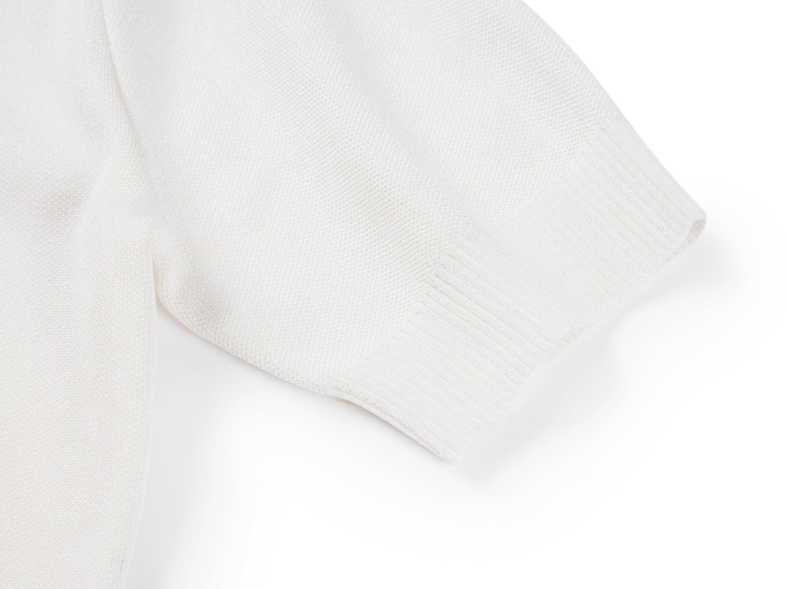 Short-Sleeve V-Neck Knit Cardigan | White