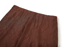 Pleated Midi Skirt | Brown