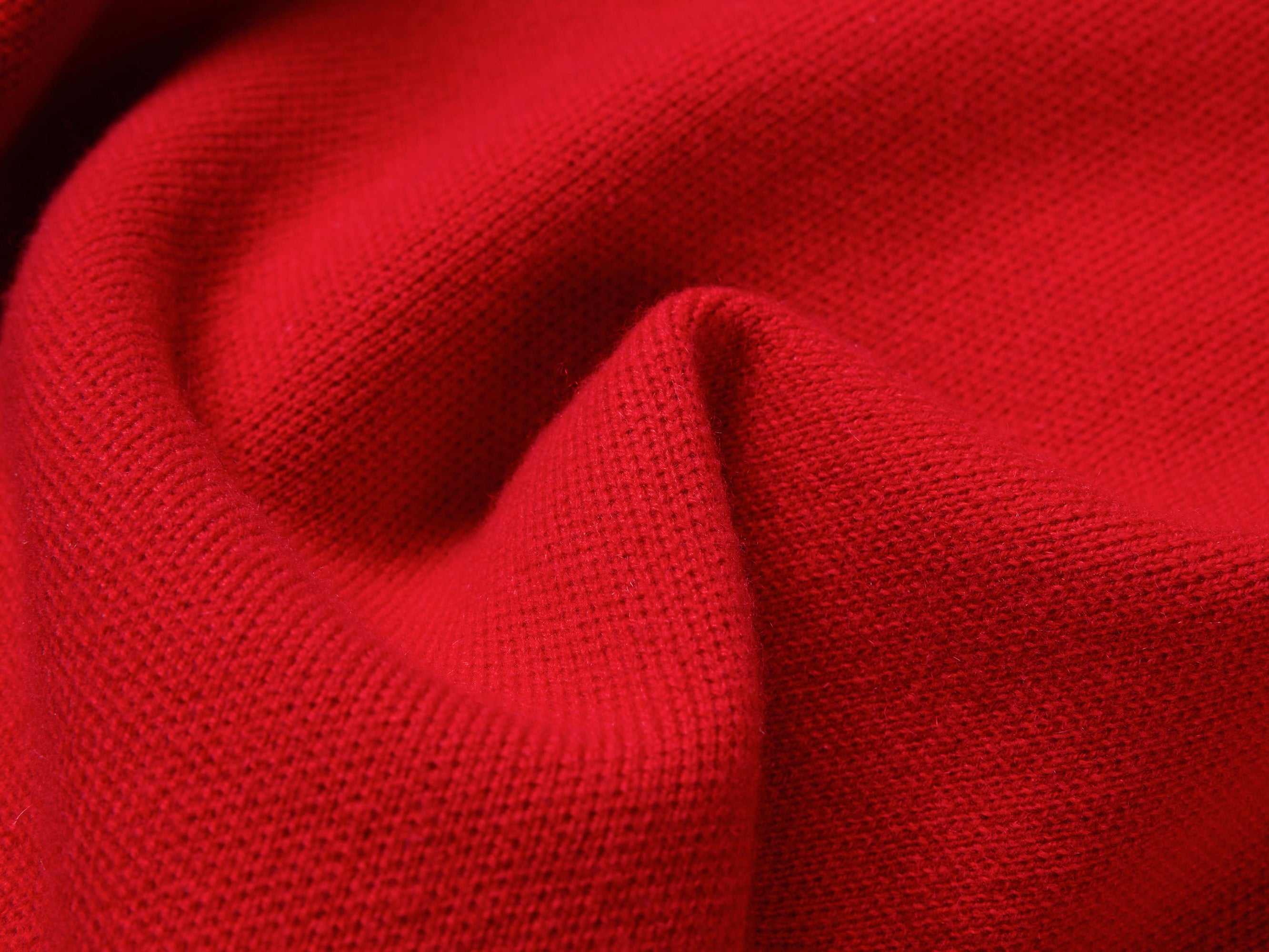 Round Neck Soft Knit Top | Red