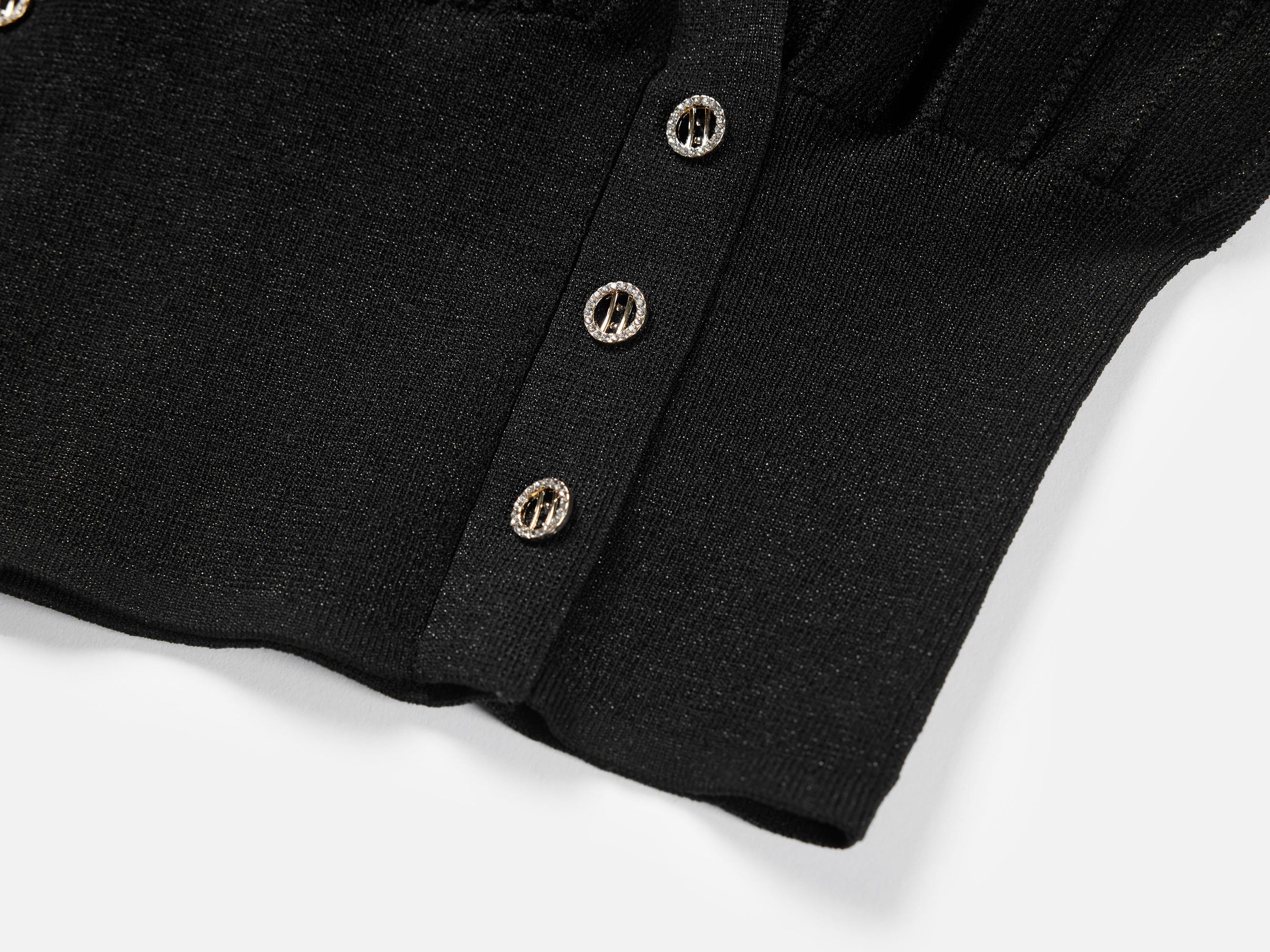 Wrap-Style Knit Top | Black