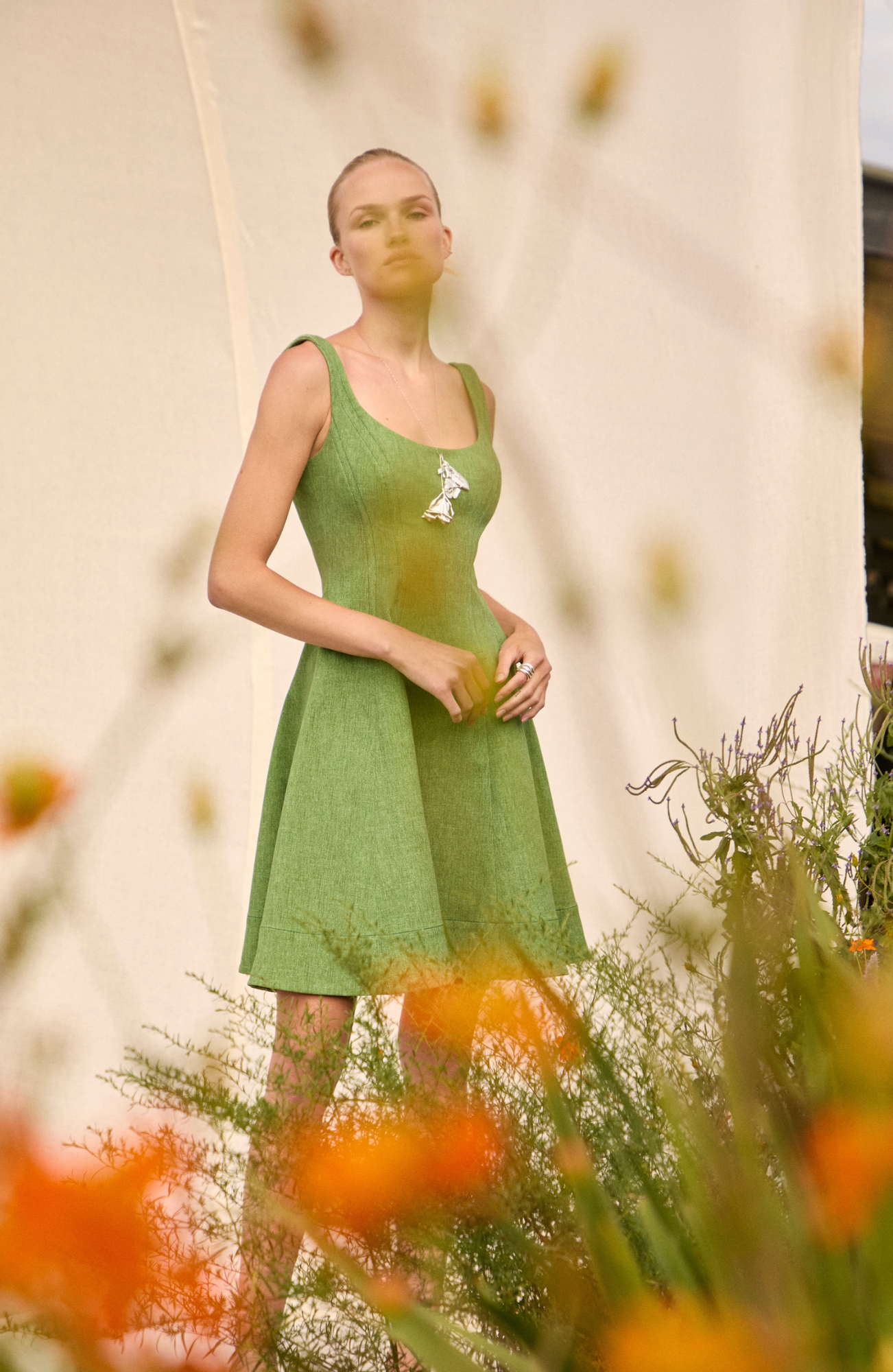 Stretch Denim Seamed Dress | Cactus