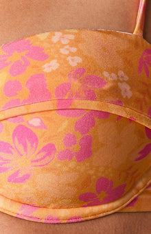 9.0 Swim Bianca Floral Bikini Top | Orange