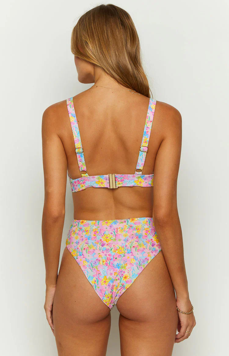 9.0 Swim Majorca High Waisted Bikini Bottoms | Painted Floral