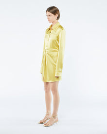 Womens | Nilla Slip Satin Mini Skirt | Yellow