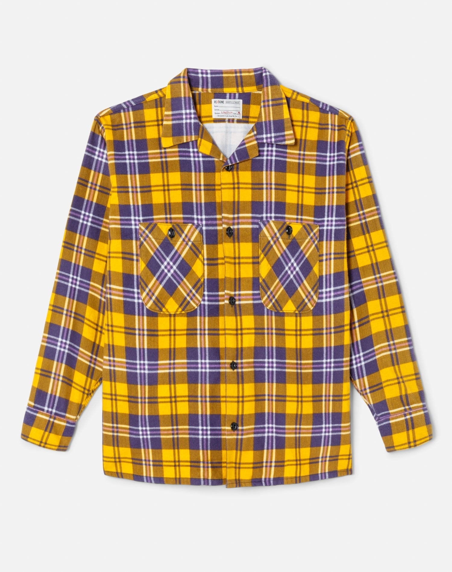 50s Straight Bottom Shirt | Yellow/Purple