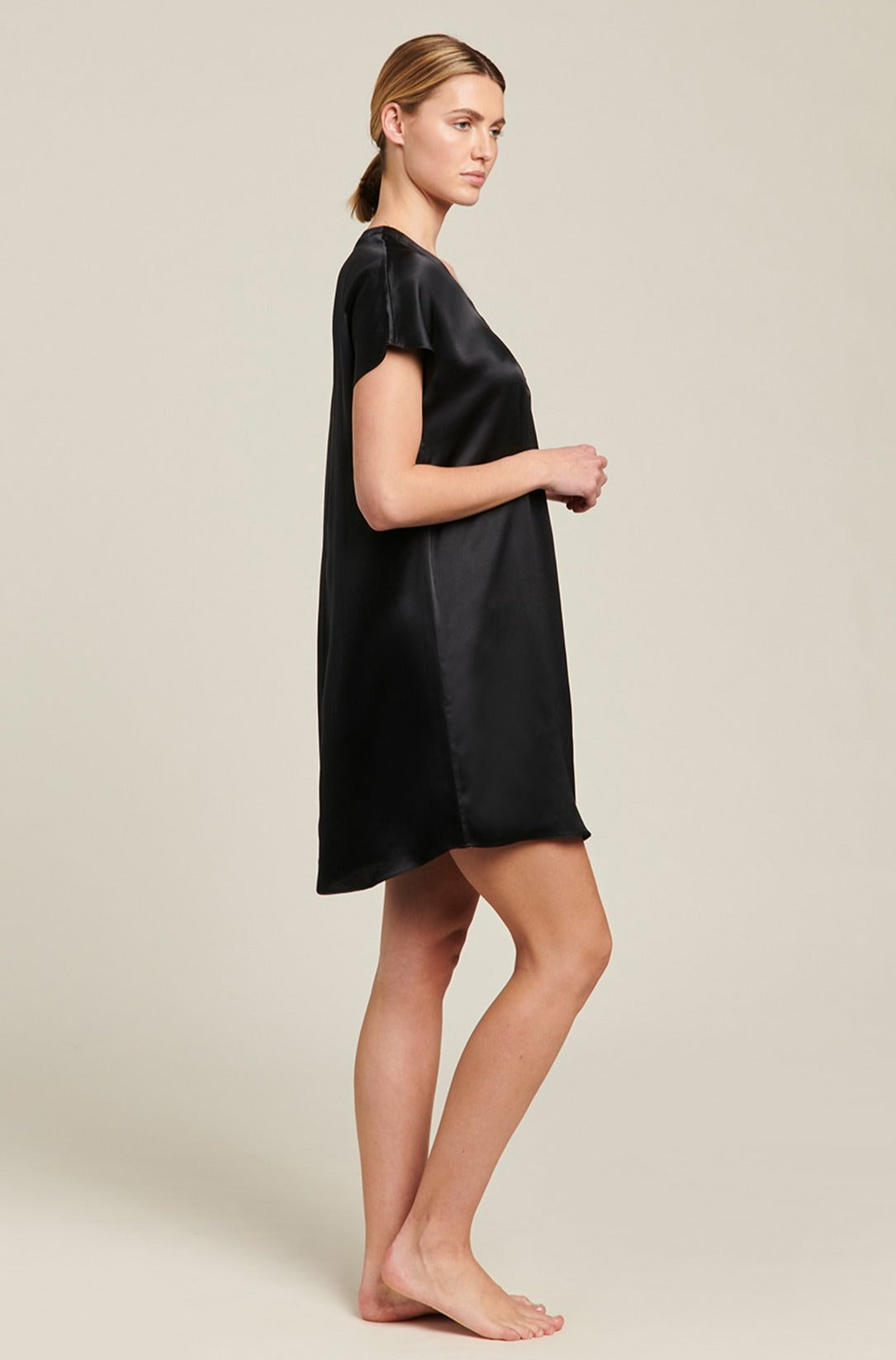 GINIA Silk Kaftan - Black