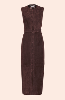 Suede Vest Dress | Chocolate