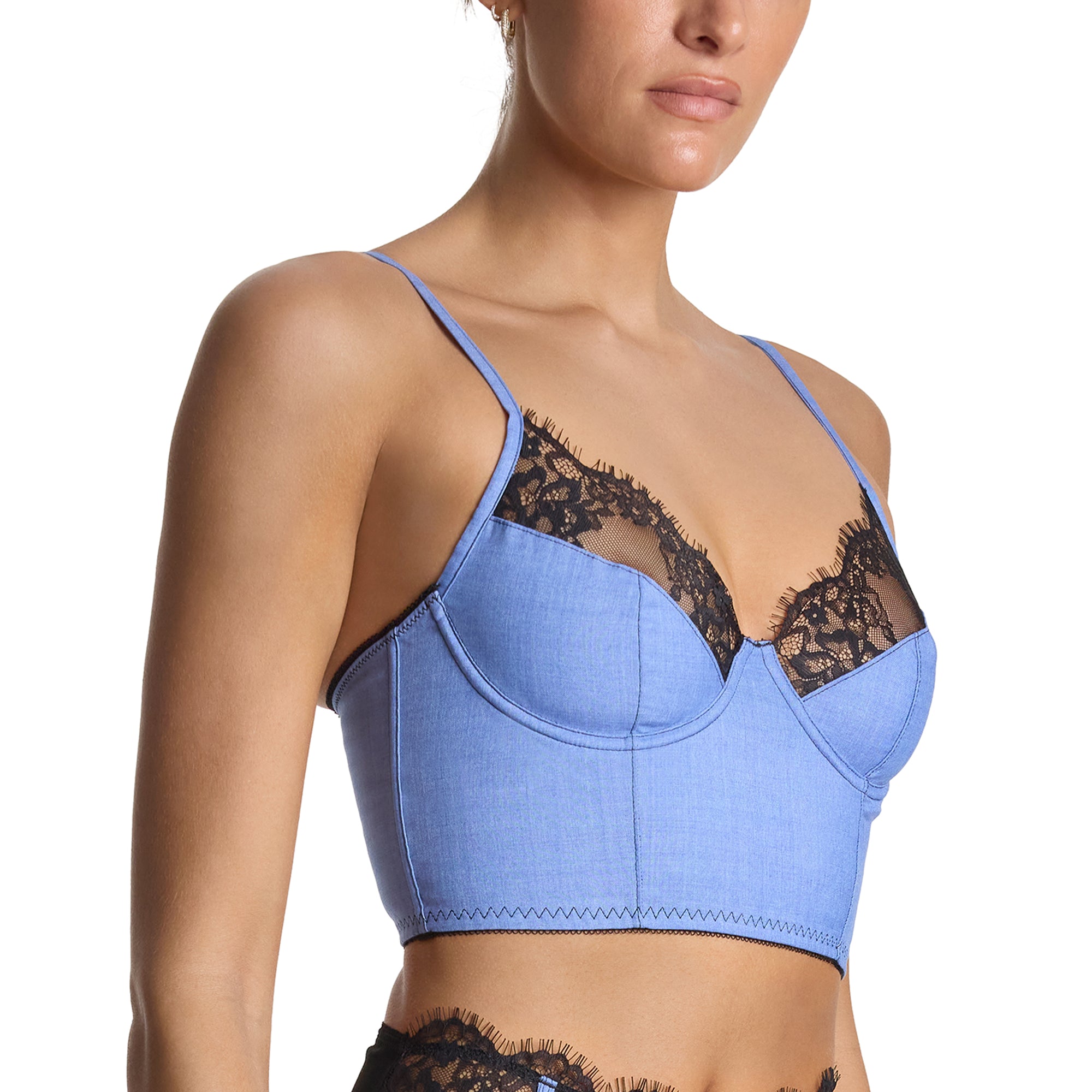 Katrina Longline Bra | Denim