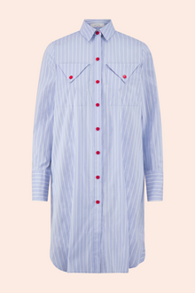 Striped Cotton Poplin Tunic Dress | Cloud