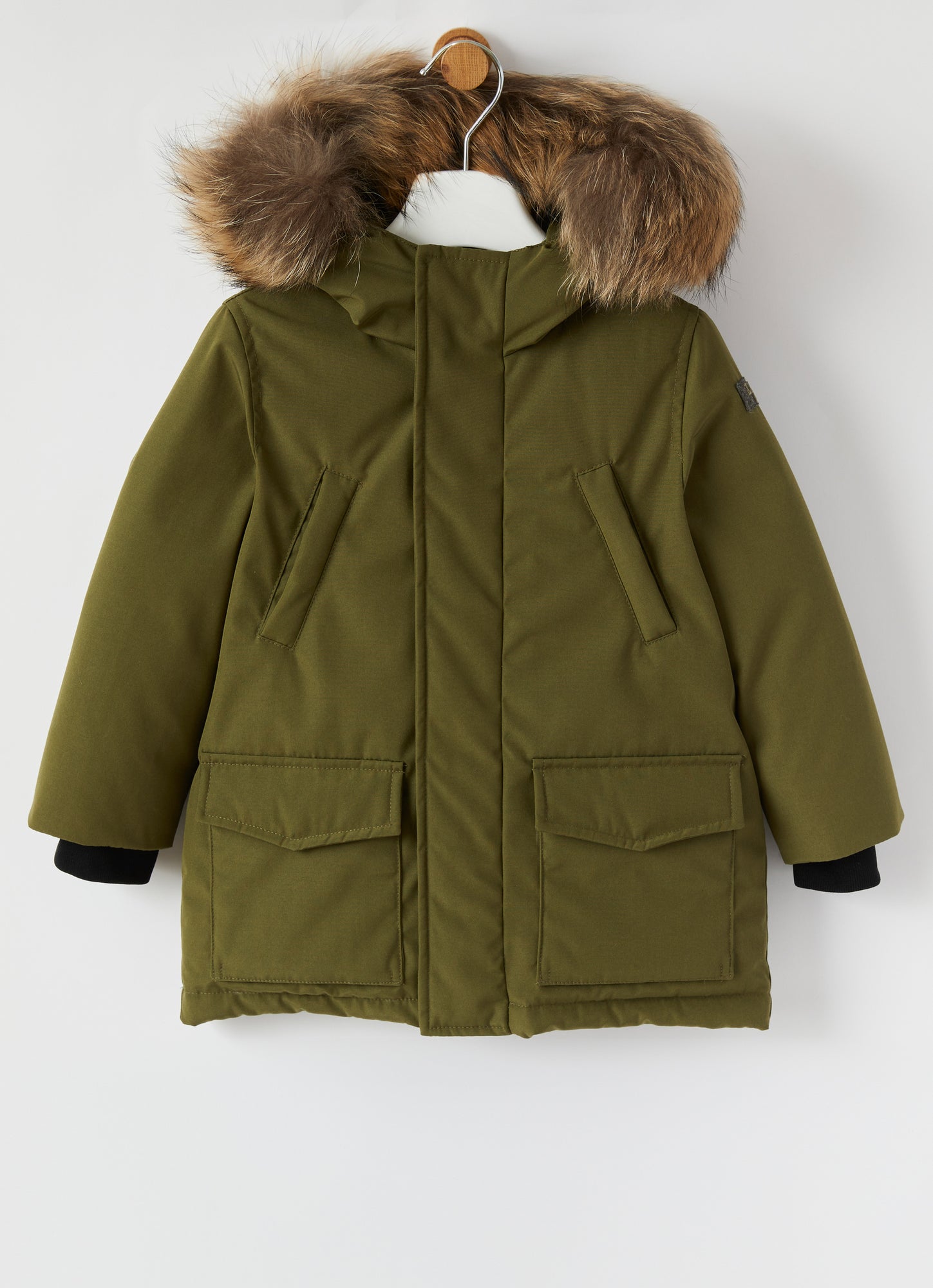 Parka with Fur | Verde Mimetico