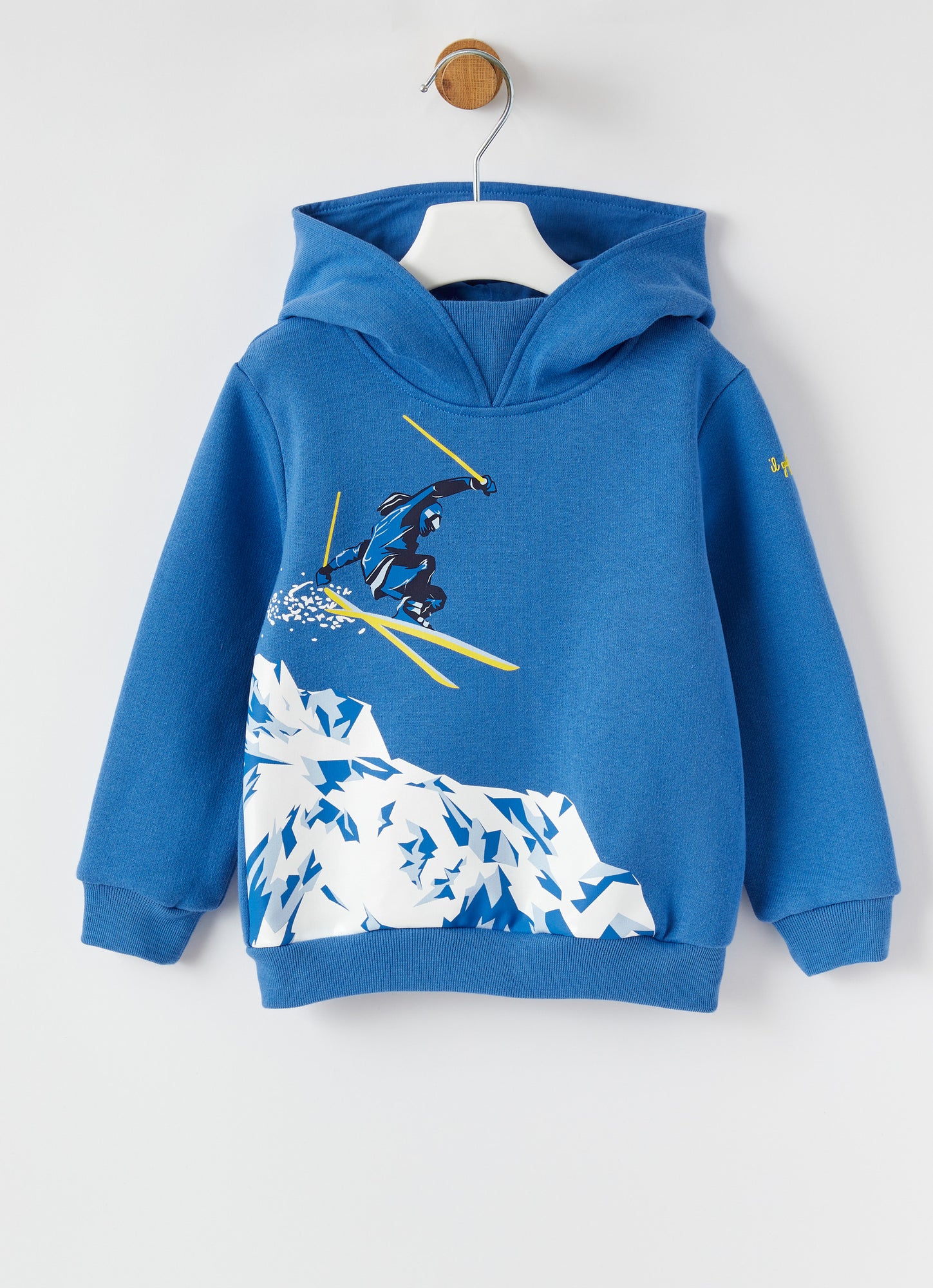Skier Print Hoodie | Avio Chiaro/Aviatore