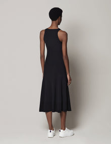 Another Tomorrow Deep V Tank Knit Dress in Black – Viscose Women's Dress
