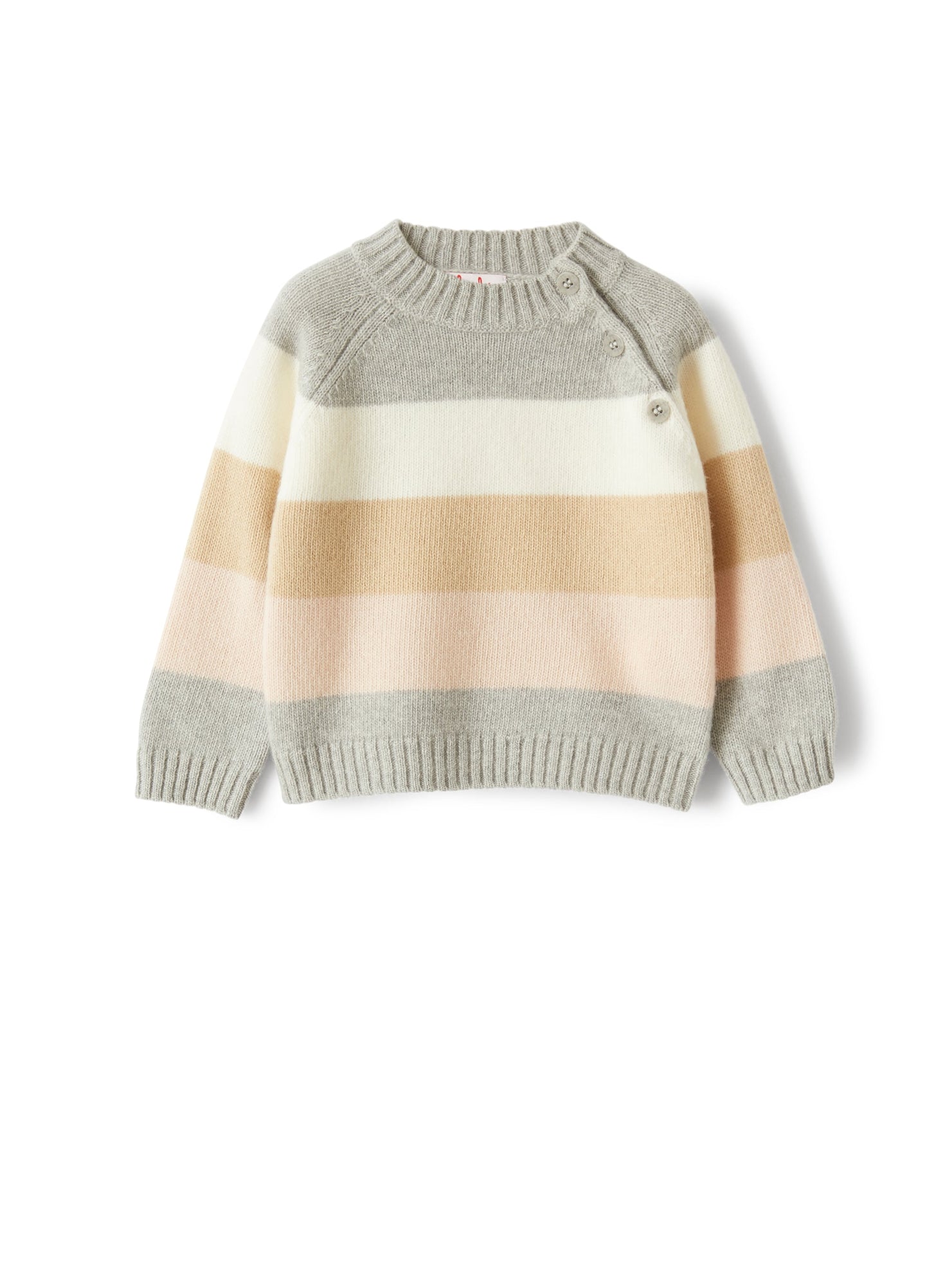 Merino Sweater with Stripes | Betulla/Nube