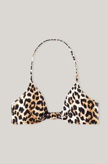 Recycled Twisted Bikini Top | Leopard