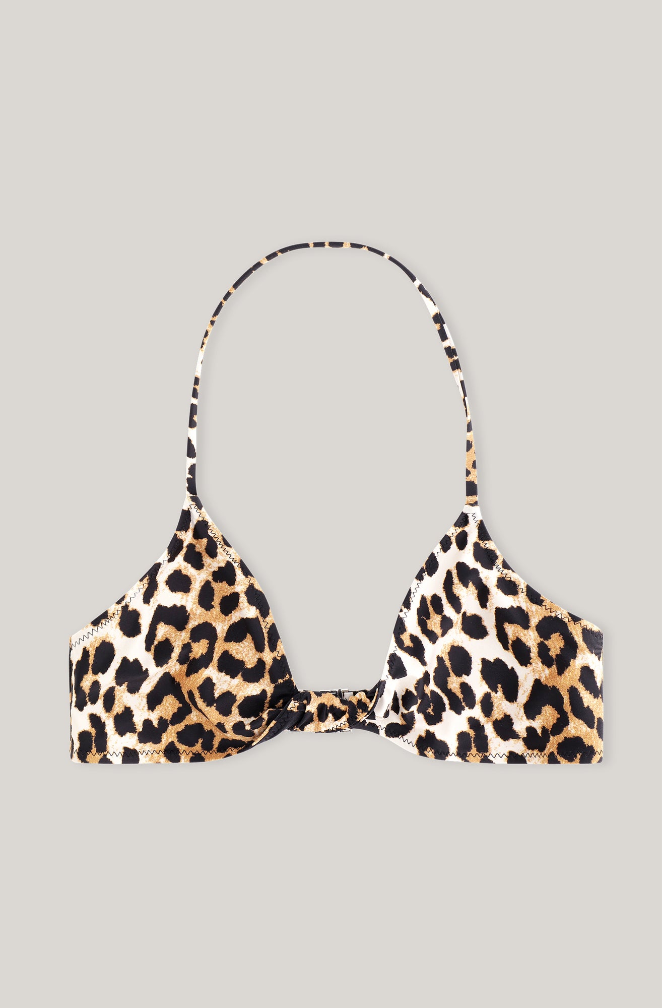 Recycled Twisted Bikini Top | Leopard