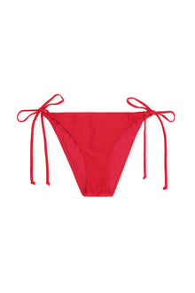 Recycled Core Solid String Bikini Briefs | High Risk Red