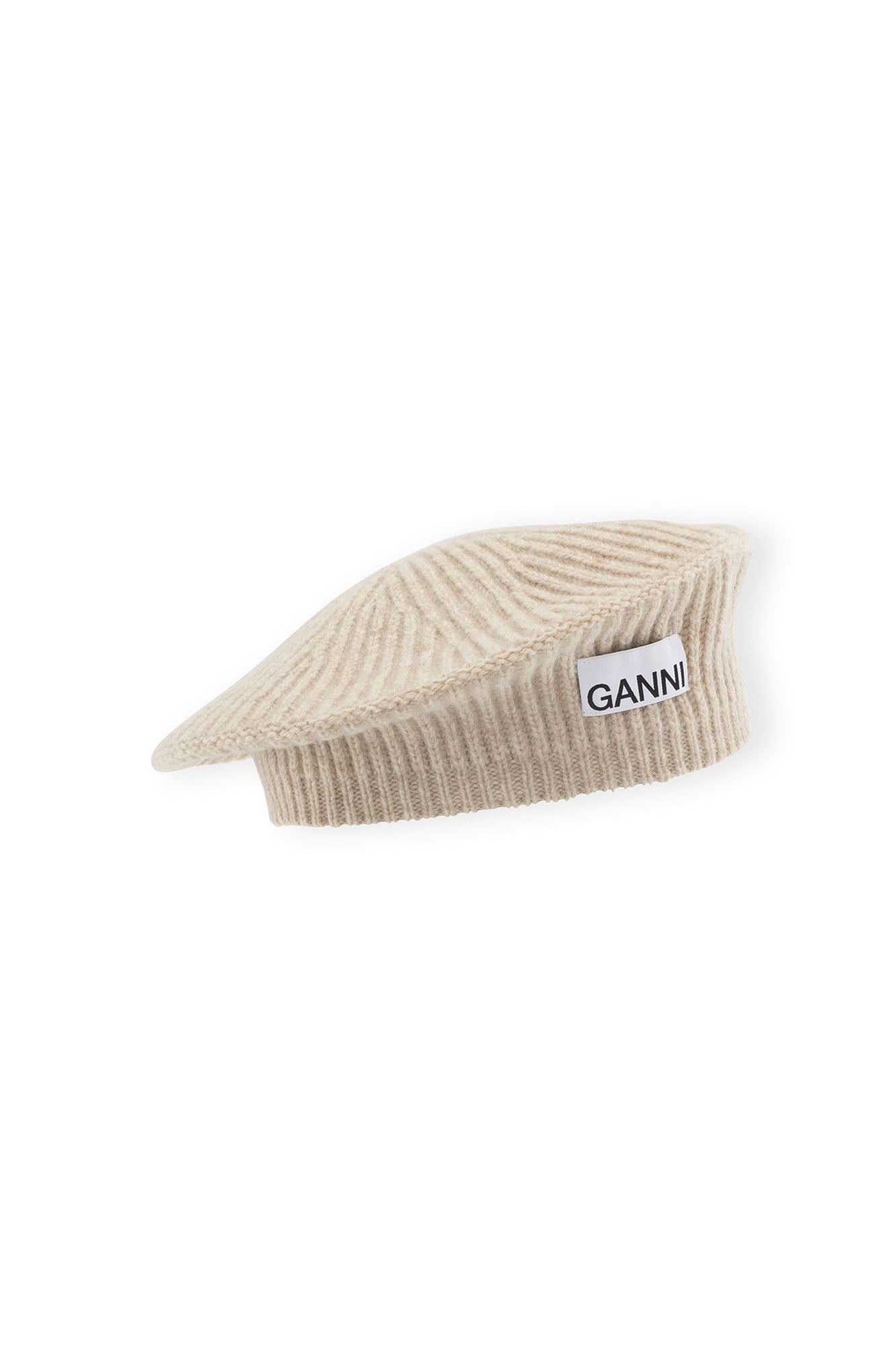 Wool Rib Knit Beret | Brazilian Sand