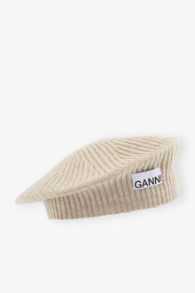 Wool Rib Knit Beret | Brazilian Sand