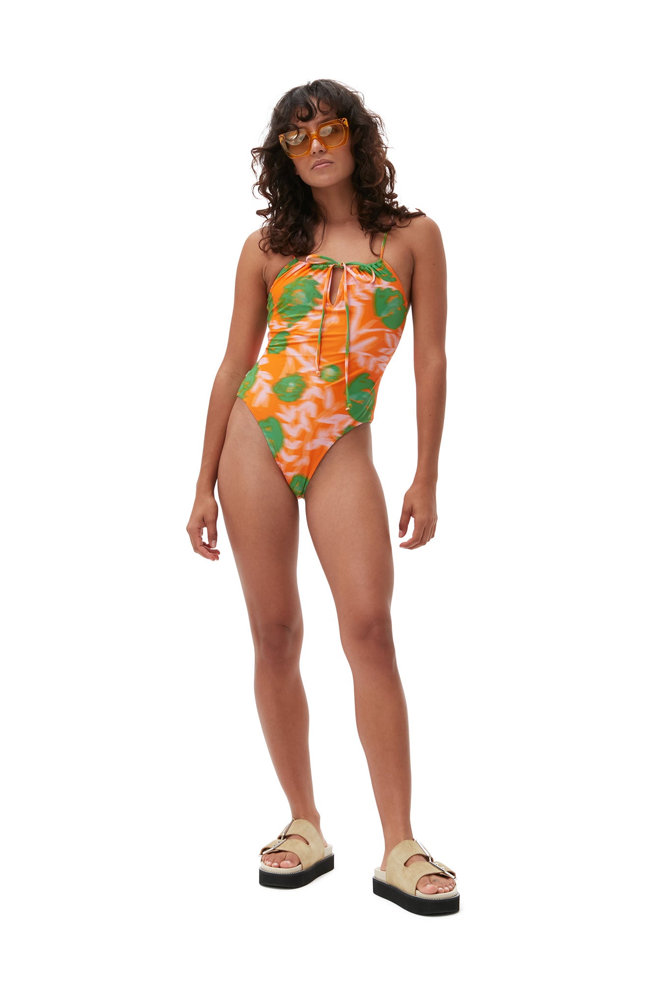 Floral Swimsuit | Vibrant Orange