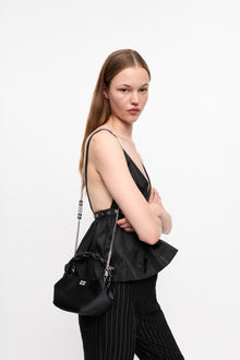 Satin Mini Bou Bag | Black