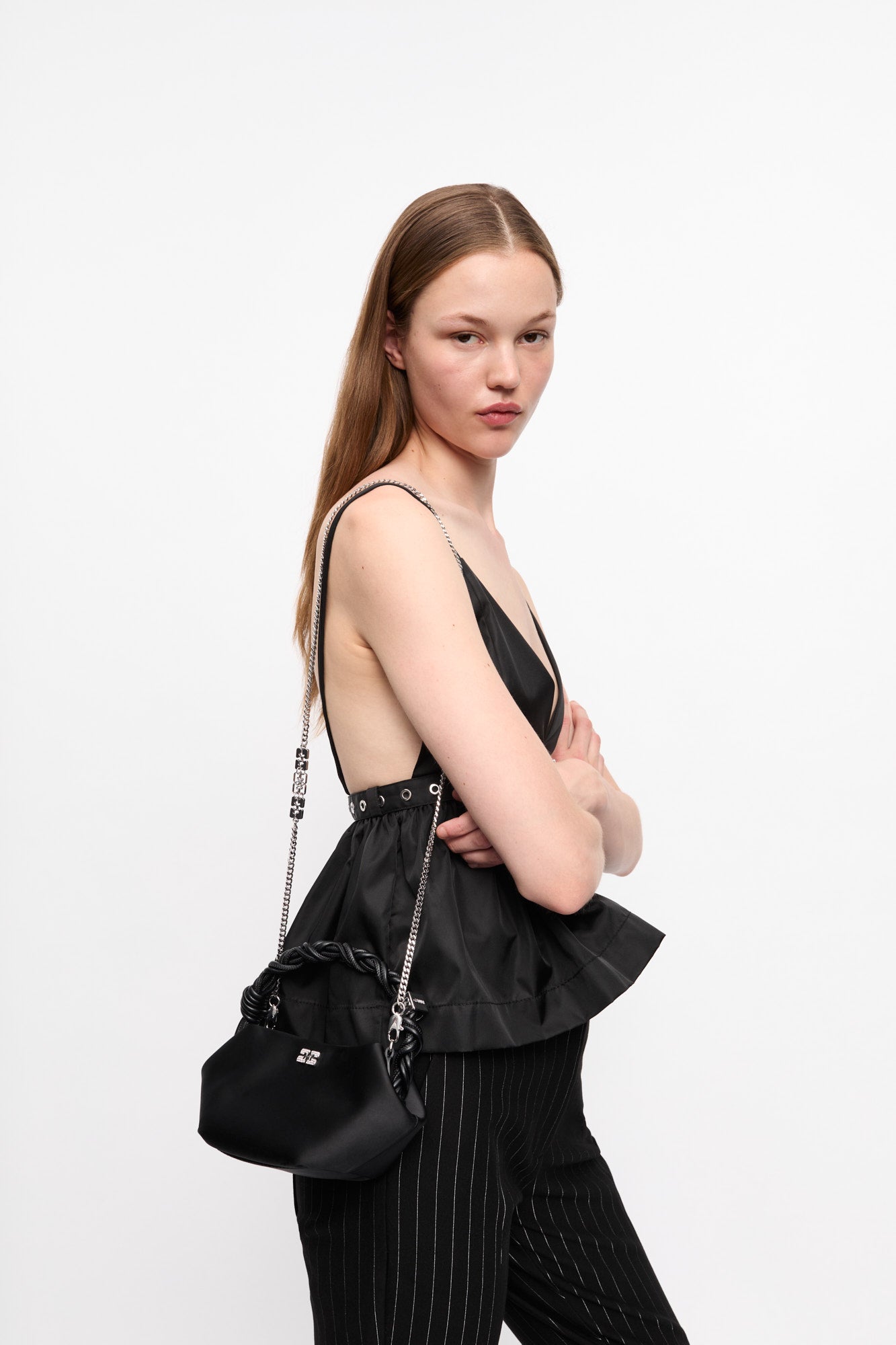 Satin Mini Bou Bag | Black