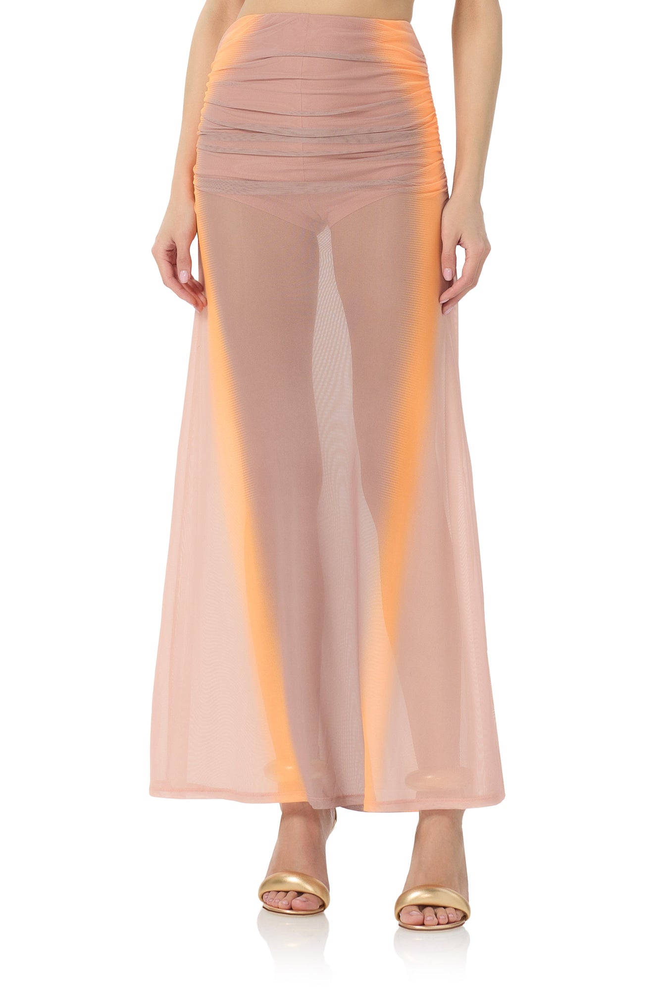 Anika Maxi Skirt | Orange Linear