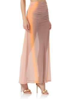 Anika Maxi Skirt | Orange Linear