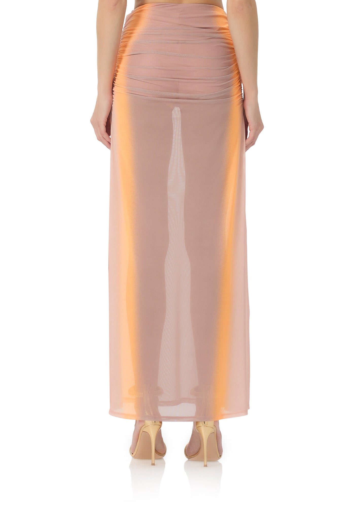 Anika Maxi Skirt | Orange Linear