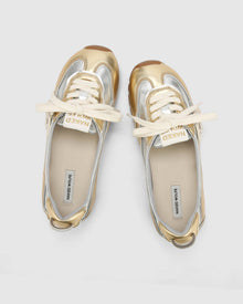 Womens | Absolute Leather Flat | Silver/Gold
