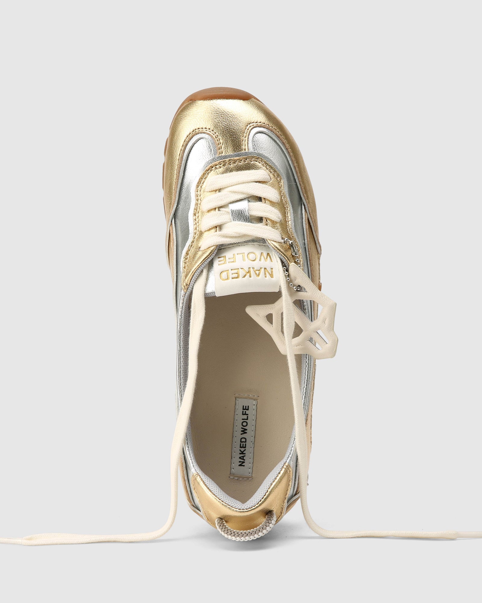Womens | Absolute Leather Flat | Silver/Gold