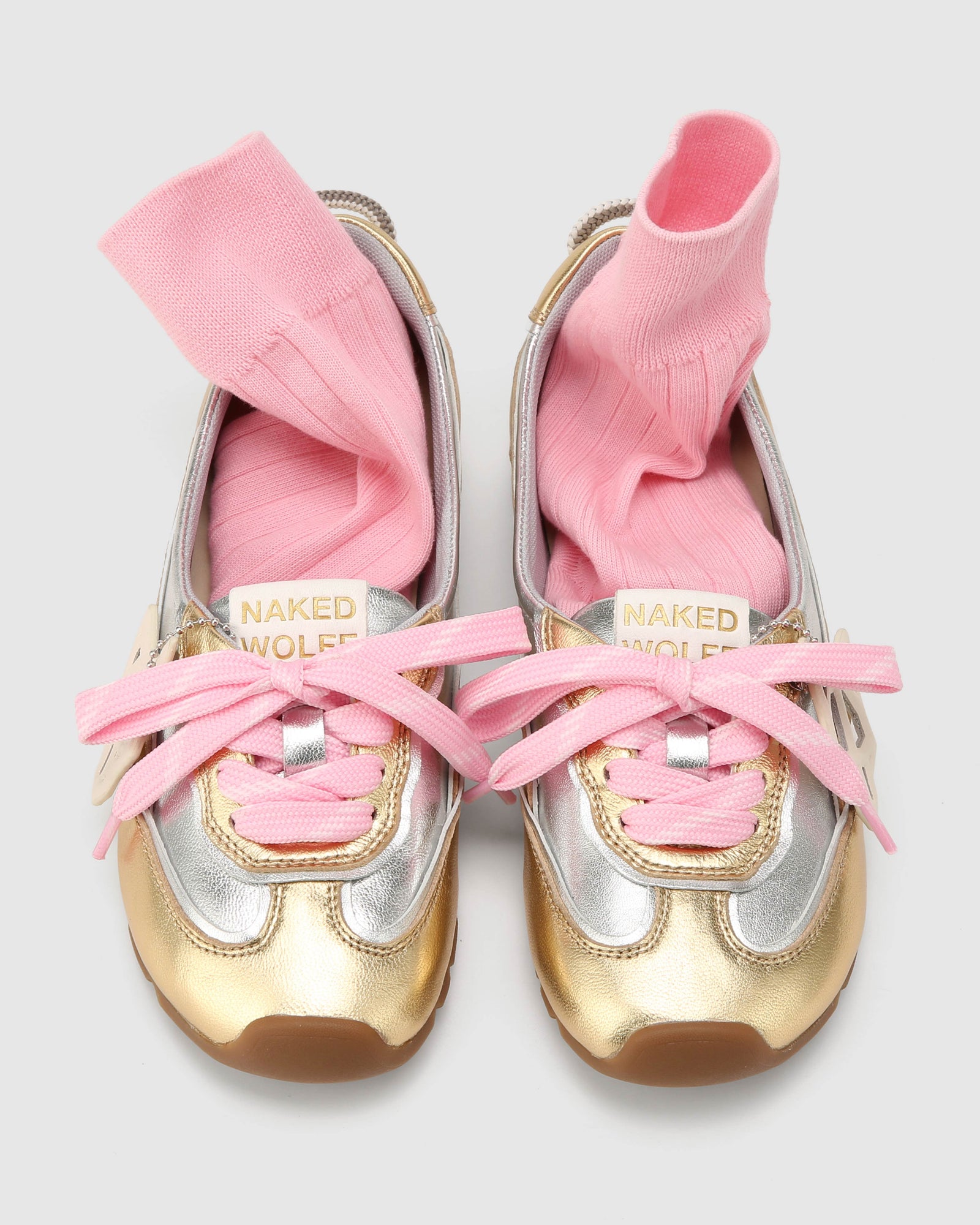 Womens | Absolute Leather Flat | Silver/Gold