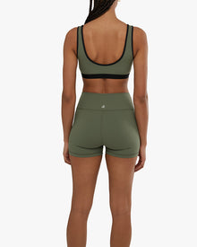 Scoop Neck Silhouette Bra | Army Green/Black