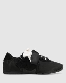 Womens | Adorable Satin Sneaker | Black
