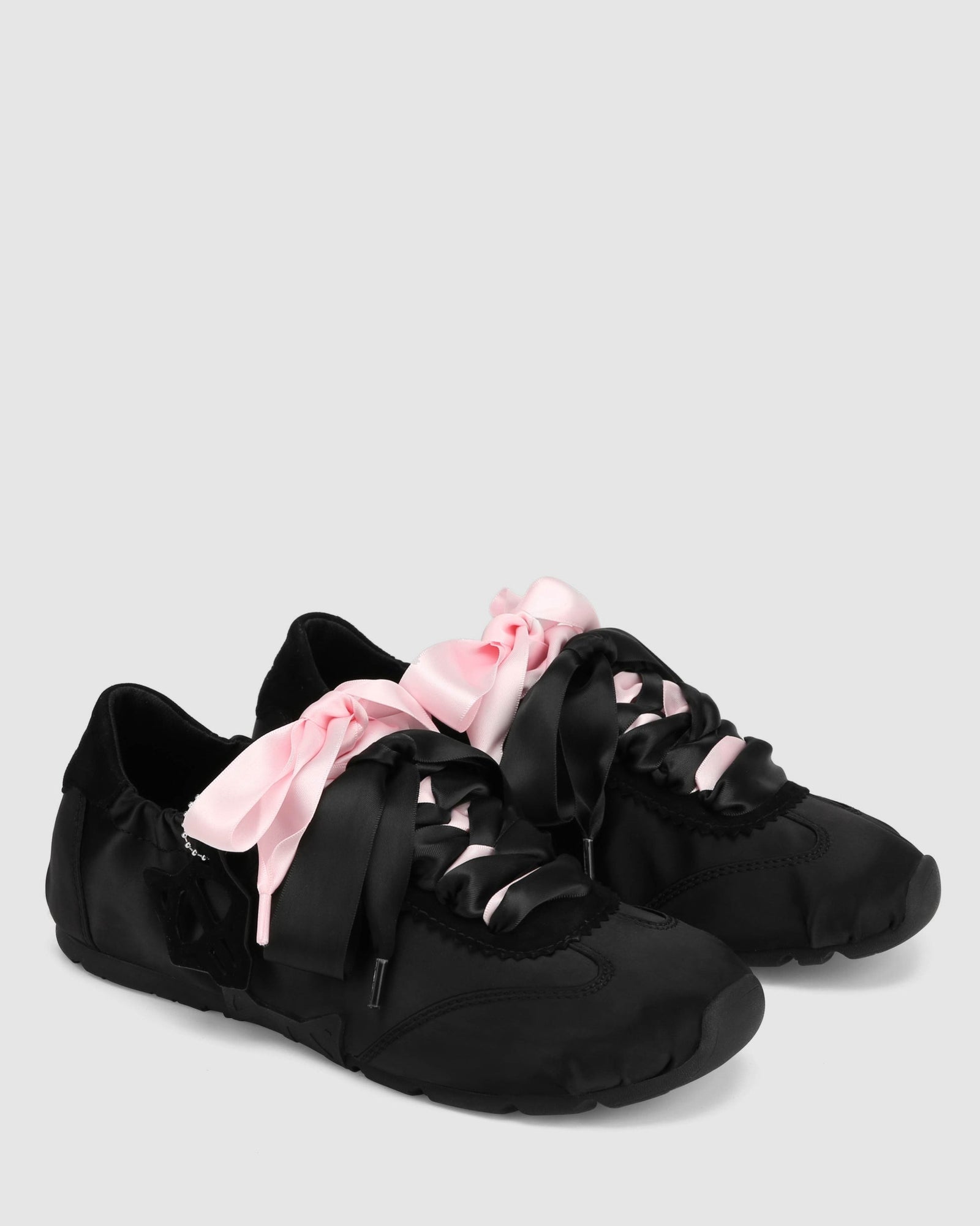 Womens | Adorable Satin Sneaker | Black