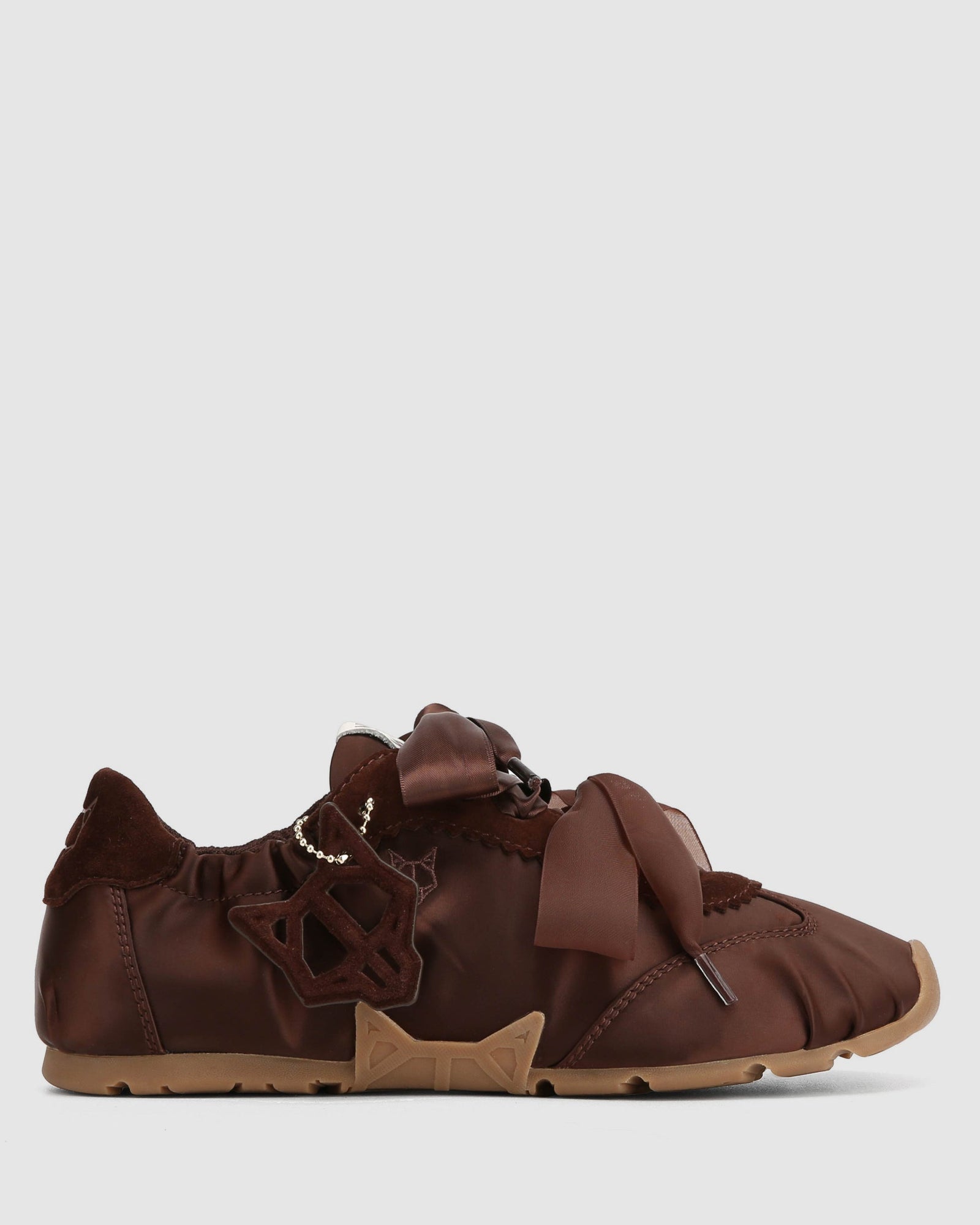 Womens | Adorable Satin Sneaker | Brown