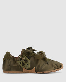 Womens | Adorable Satin Sneaker | Khaki