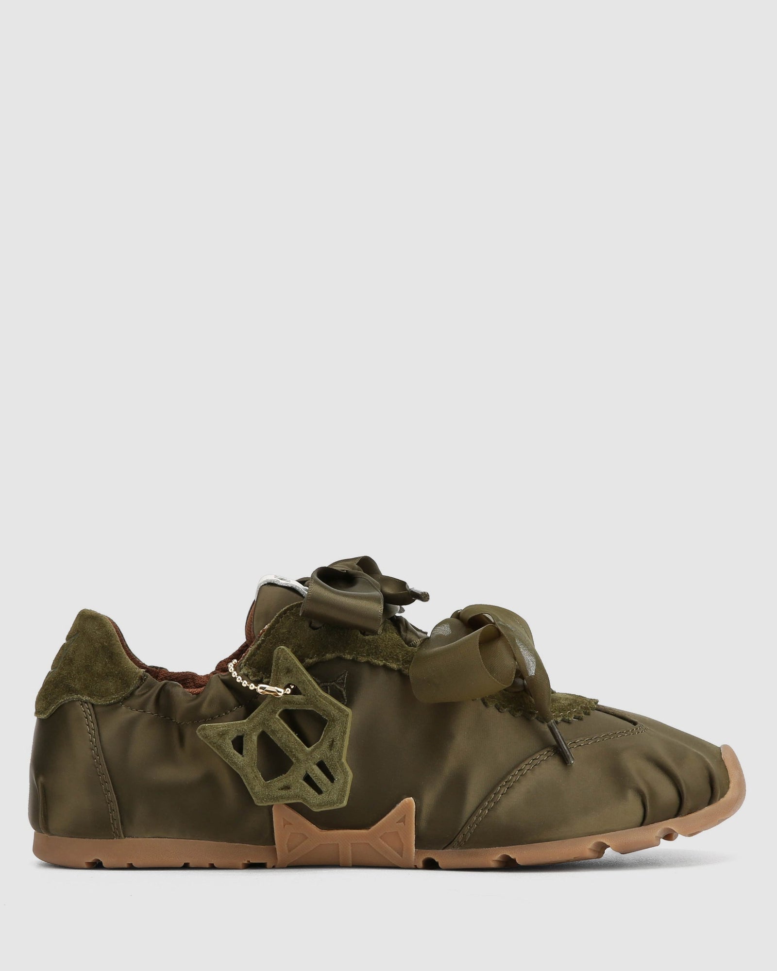 Womens | Adorable Satin Sneaker | Khaki