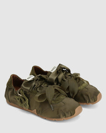 Womens | Adorable Satin Sneaker | Khaki