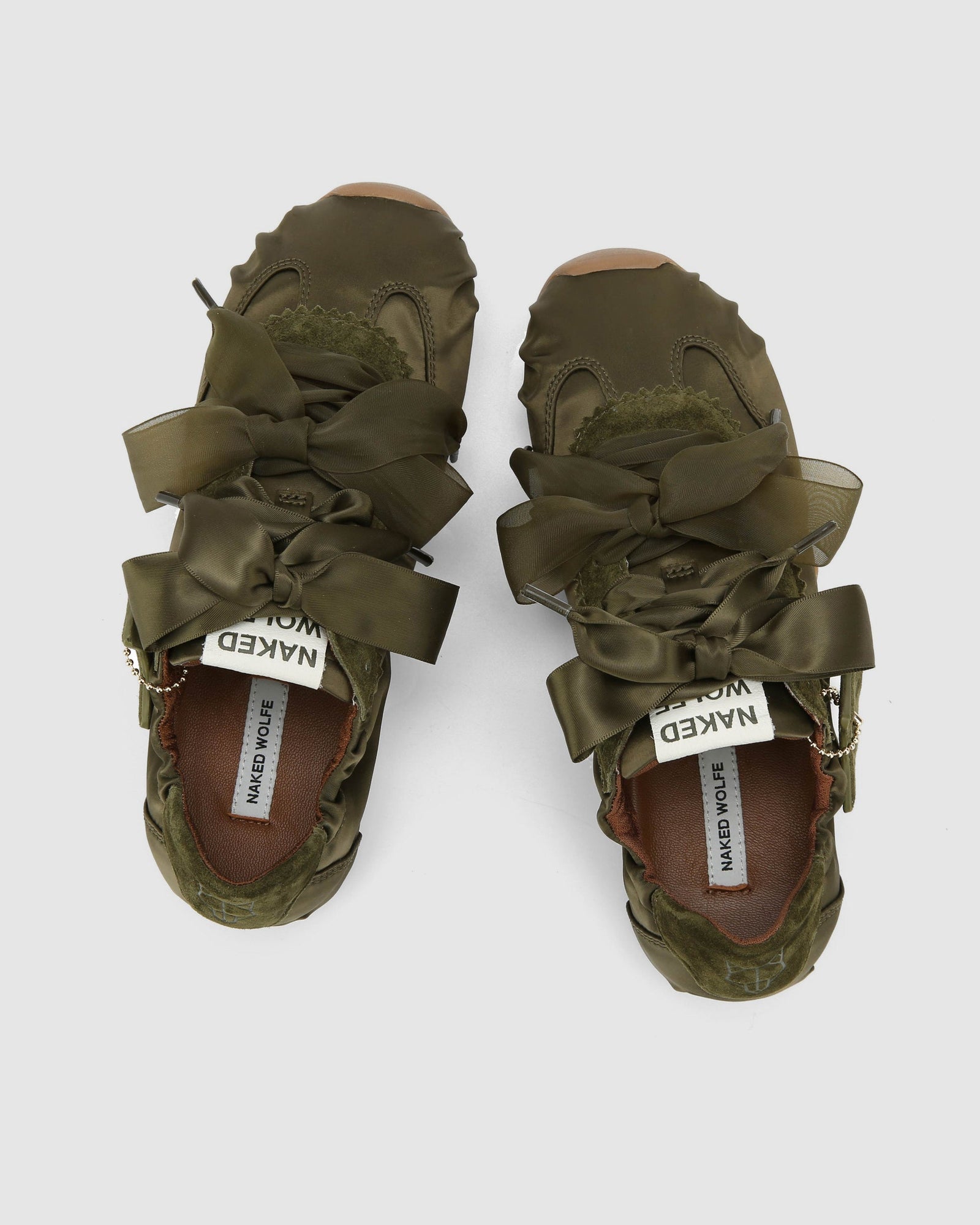 Womens | Adorable Satin Sneaker | Khaki