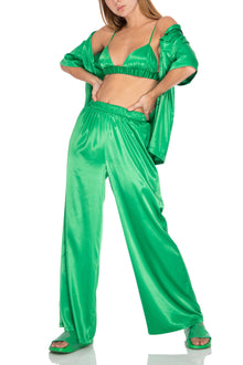 Calla Satin Pants | Green