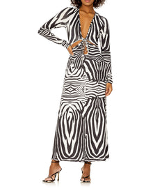 Pania Cutout Dress | Blanc Zebra