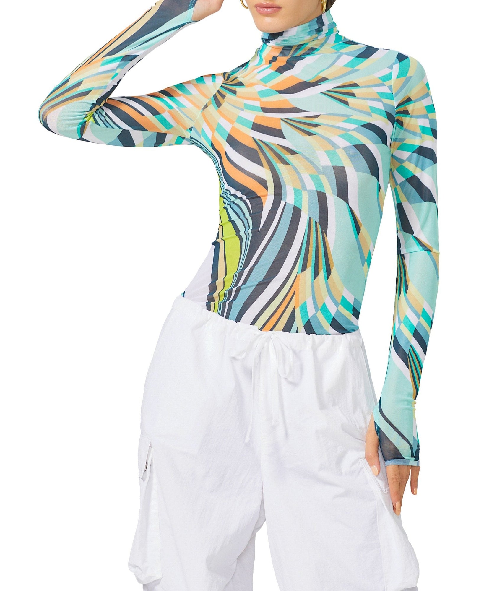 Zadie Top | Abstract Geo Swirl