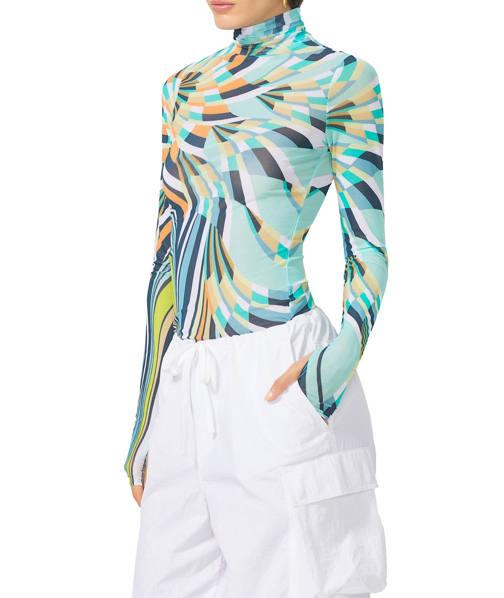 Zadie Top | Abstract Geo Swirl