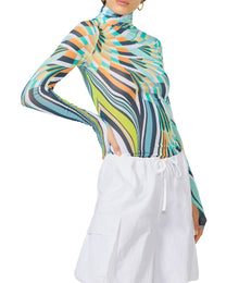 Zadie Top | Abstract Geo Swirl