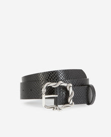 Plain Leather Belt With Silver Buckle | Women | Black