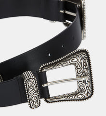 Wide Leather Belt | Women | Black