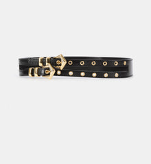 Leather Double Buckle Belt | Women | Black