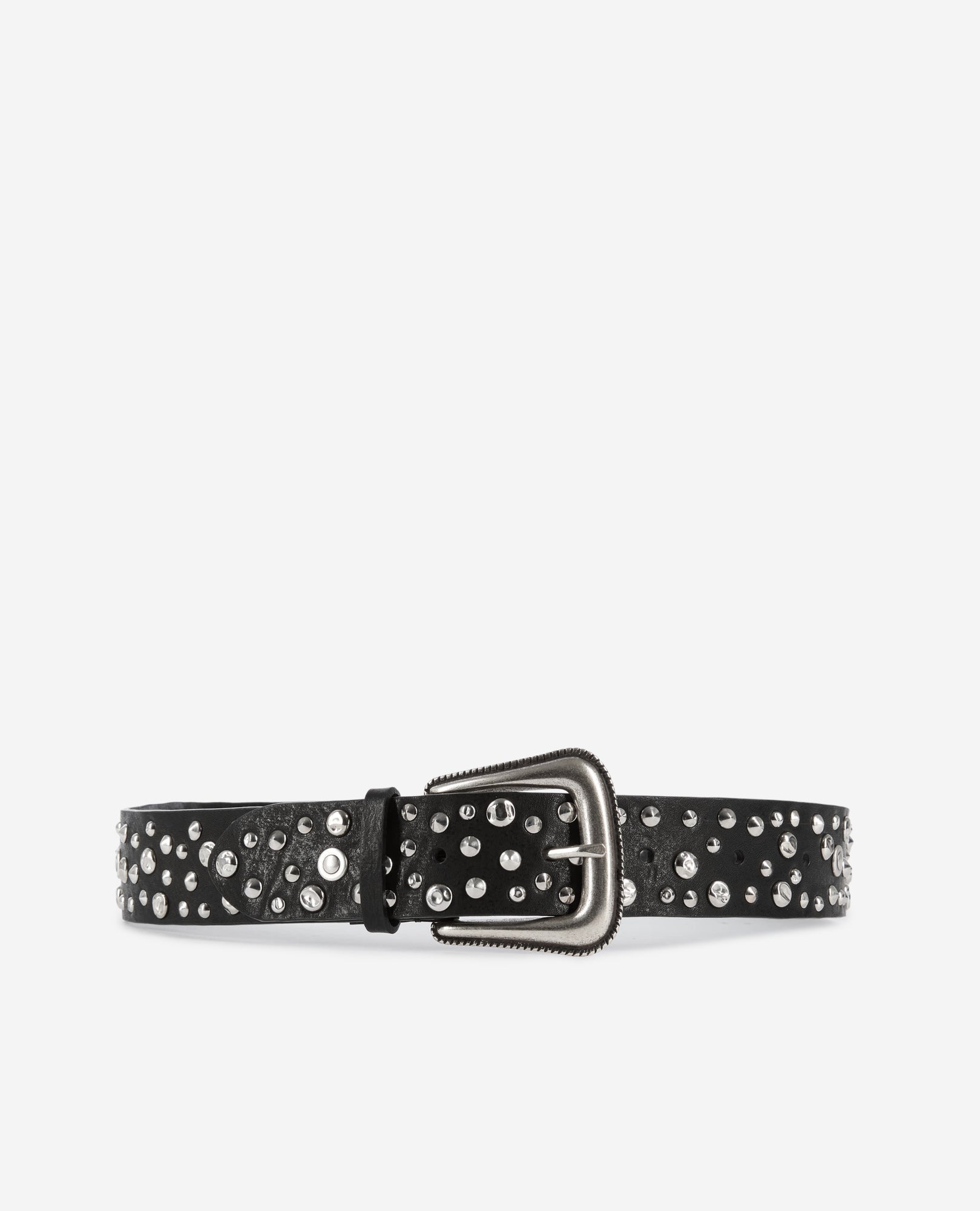 Leather Belt With Studs | Women | Black