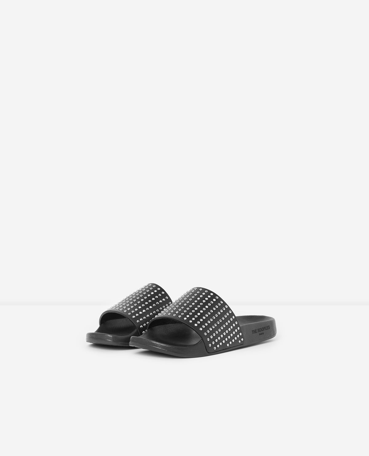 Flat Sandals With Studs | Women | Black