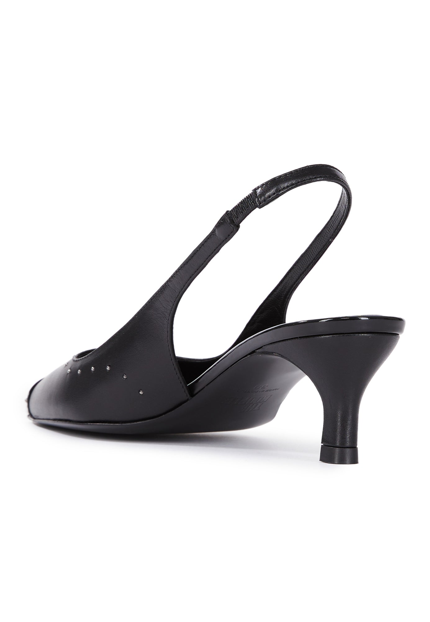 Slingback Pumps In Leather With Studs | Women | Black